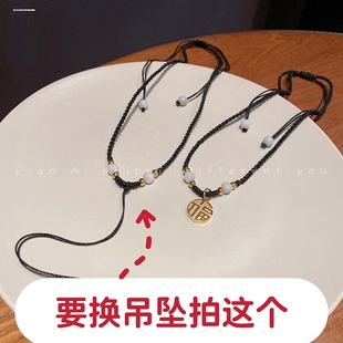 黄金项链仿金福牌吊坠锁骨链送妈妈送女友情人节礼物