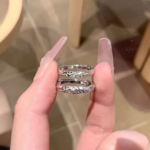 S999熔岩之恋纯银戒指小众不规则