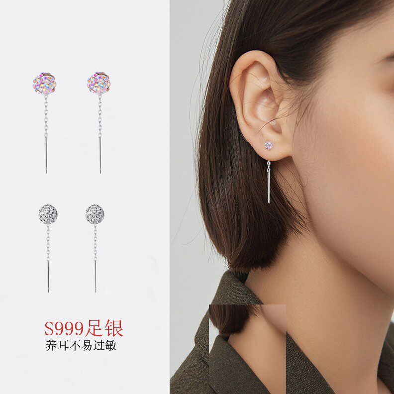 s999足银高级感耳线女新款奥地利