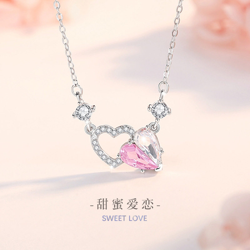 心心相印纯银925项链女小众设计