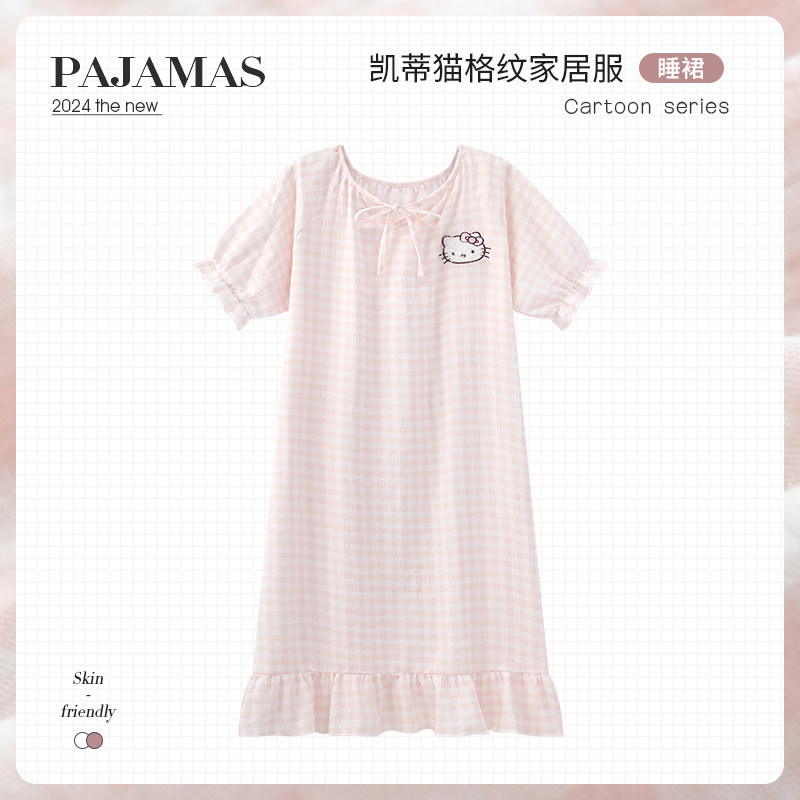 睡裙女夏季纯棉家居服图片