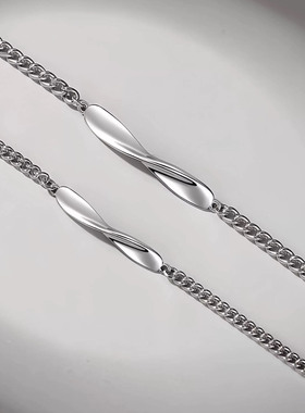 纯银情侣手链不掉色可定制刻字