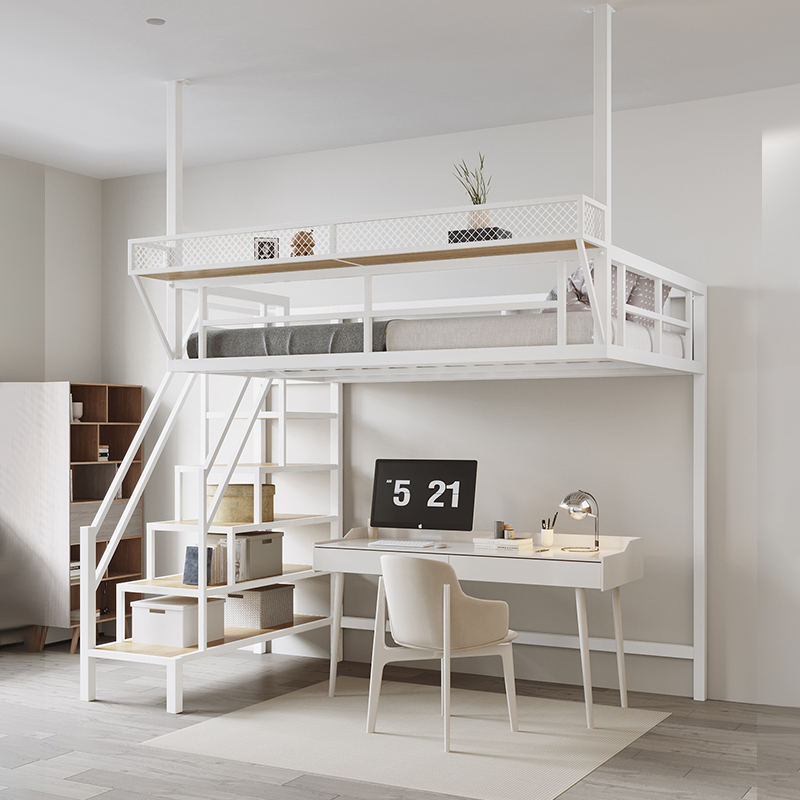 经济型铁2简约现代省空间高架床