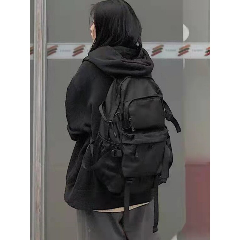 潮牌日系暗黑机能双肩包大容量ins工装背包书包女学生时尚电脑包