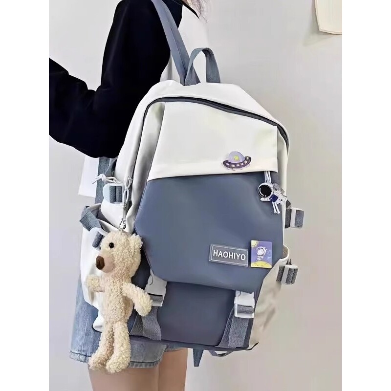 法国CavienKIon书包初高中生女生大学生校园原宿纯色双肩包男背包