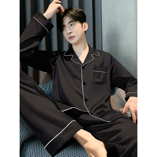 维多利亞男士睡衣2025年新款长袖纯棉春夏款高端时尚家居服套装男