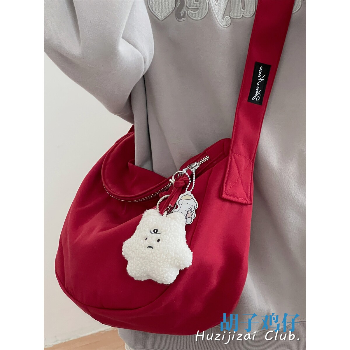 法国日系复古简约百搭红色系包包女大容量斜挎包休闲小众单肩包