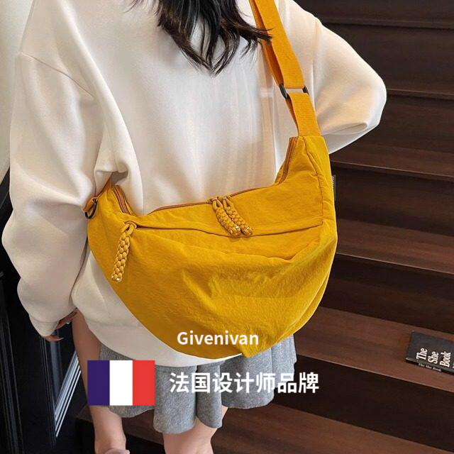 法国正品Givenivan 饺子包斜挎包2026新款尼龙布包男骑行包小挎包
