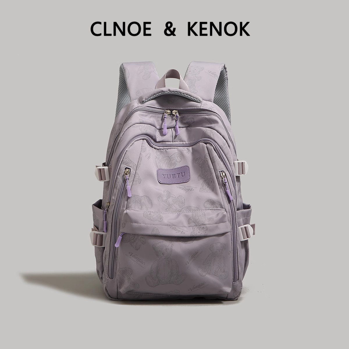 Clnoe Kenok高级感初高中女生书包2026新款大容量护颈轻便双肩包