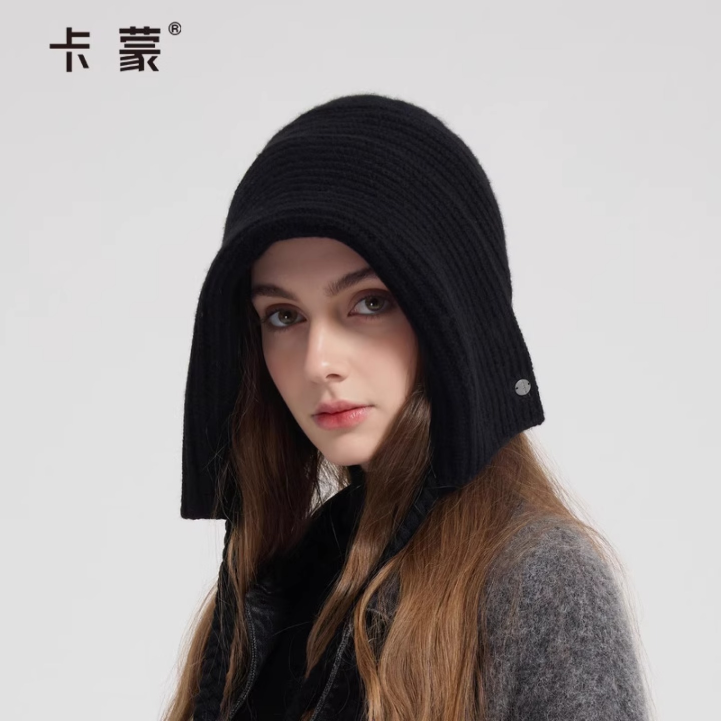 卡蒙新款绵羊毛护耳针织帽