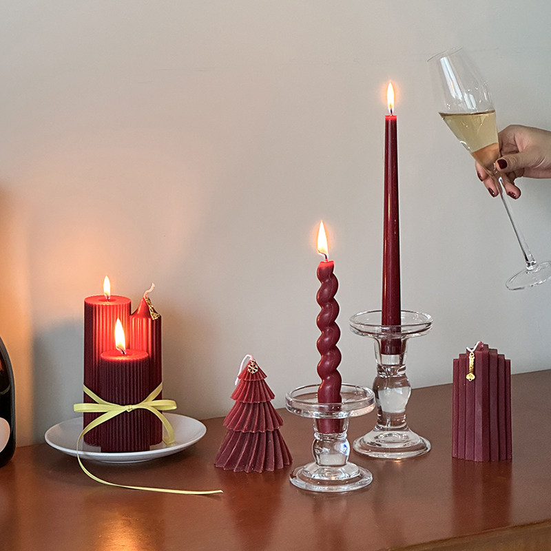 法式复古红色香薰蜡烛无烟小众高级烛光晚餐结婚烛台家居装饰摆件,家居饰品,装饰摆件,淘宝优惠券,粉丝福利购,淘宝优惠卷