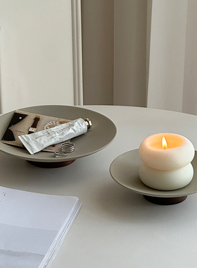 轻奢陶瓷香薰蜡烛托盘置物架化妆品首饰饰品收纳盘桌面摆件