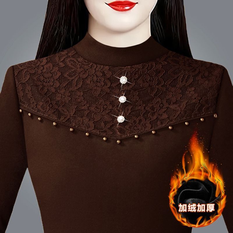 德绒打底衫女秋冬加厚半