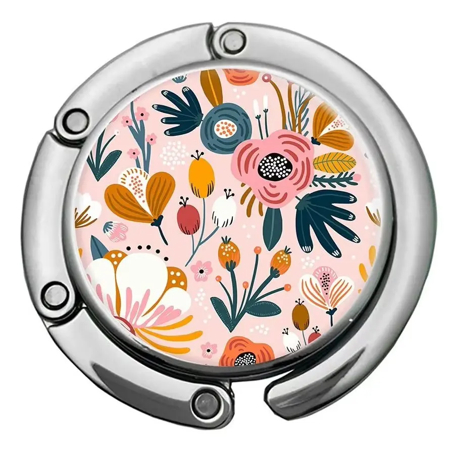 折叠挂钩金属挂包钩圆形桌边手袋挂包器男女士贴纸滴胶挂包器