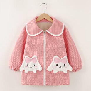 儿童罩衣秋冬外穿加大外套羽绒服长款围裙防水男女宝宝护衣正穿衣