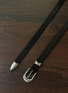 Vanan原创our风格皮带金属针扣手工腰带小众中古简约休闲单品腰带