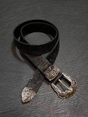 Vanan中古简约原创满印雕花做旧皮带男女vintage小众重工单品腰带