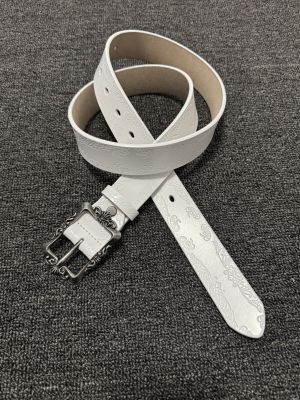 Vanan 中古真皮宫廷雕花针扣腰带 vintage小众简约高级感通勤皮带