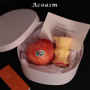 圣诞节平安夜香薰蜡烛礼物水果摆件手工手绘咬一口苹果果核小摆件