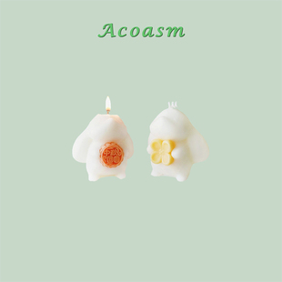 中秋节高级感兔子月饼香薰蜡烛伴手礼创意香氛摆件送女友生日礼物