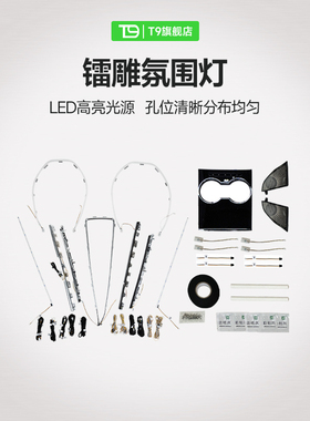 T9电研社特斯拉model3镭雕氛围灯modelY流光灯升级加装专用改装件