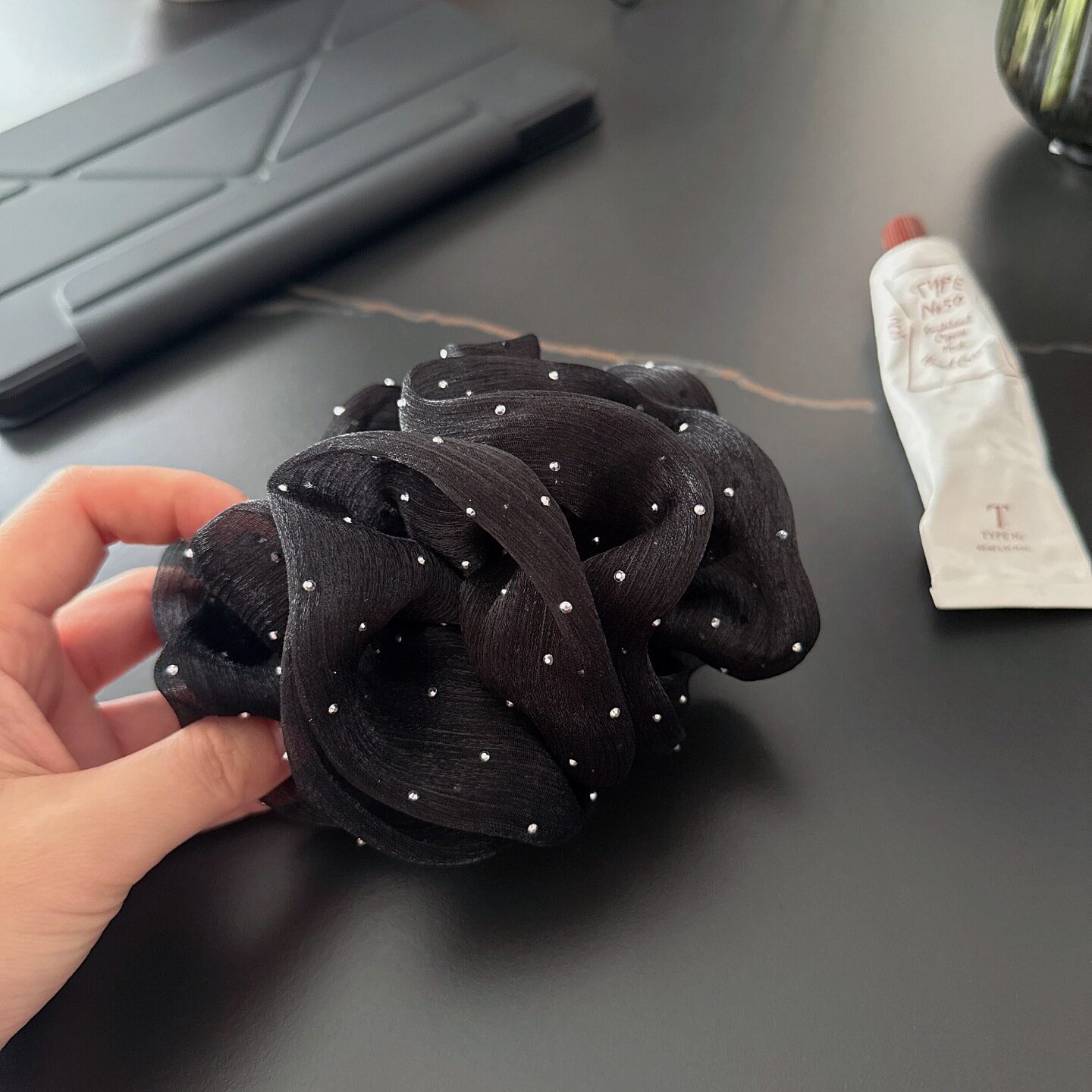 双面网纱云朵泡泡香蕉夹女在逃公主头蝴蝶结发夹后脑勺高马尾头饰