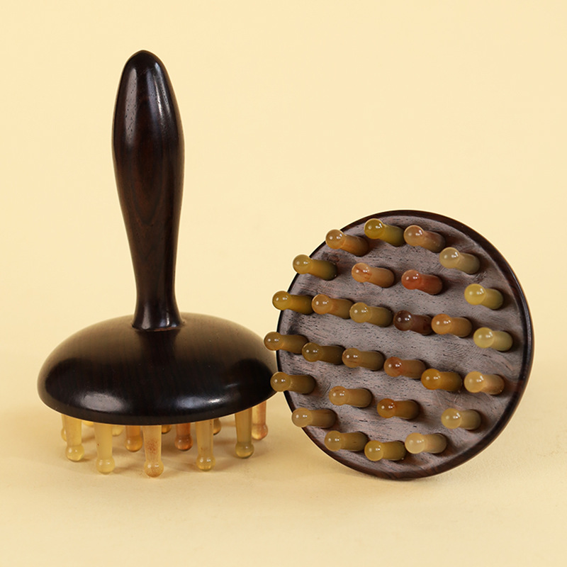 天然紫光檀多功能按摩梳