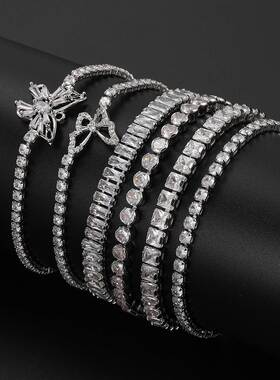 高级感锆石手链 Zircon Bracelets Silver Bracelet hand Jewelry