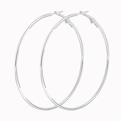 silver exaggerated earrings woman large earring 夸张大圈耳环