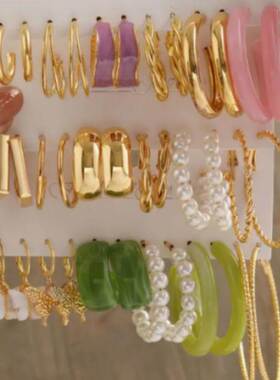 female Earring Set Simple geometry Earrings 欧美简约耳圈女