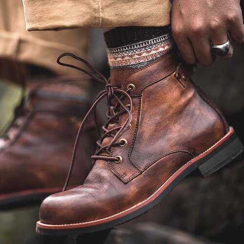 Men Shoes Autumn Winter Military Boots Plus Size大码工装男靴