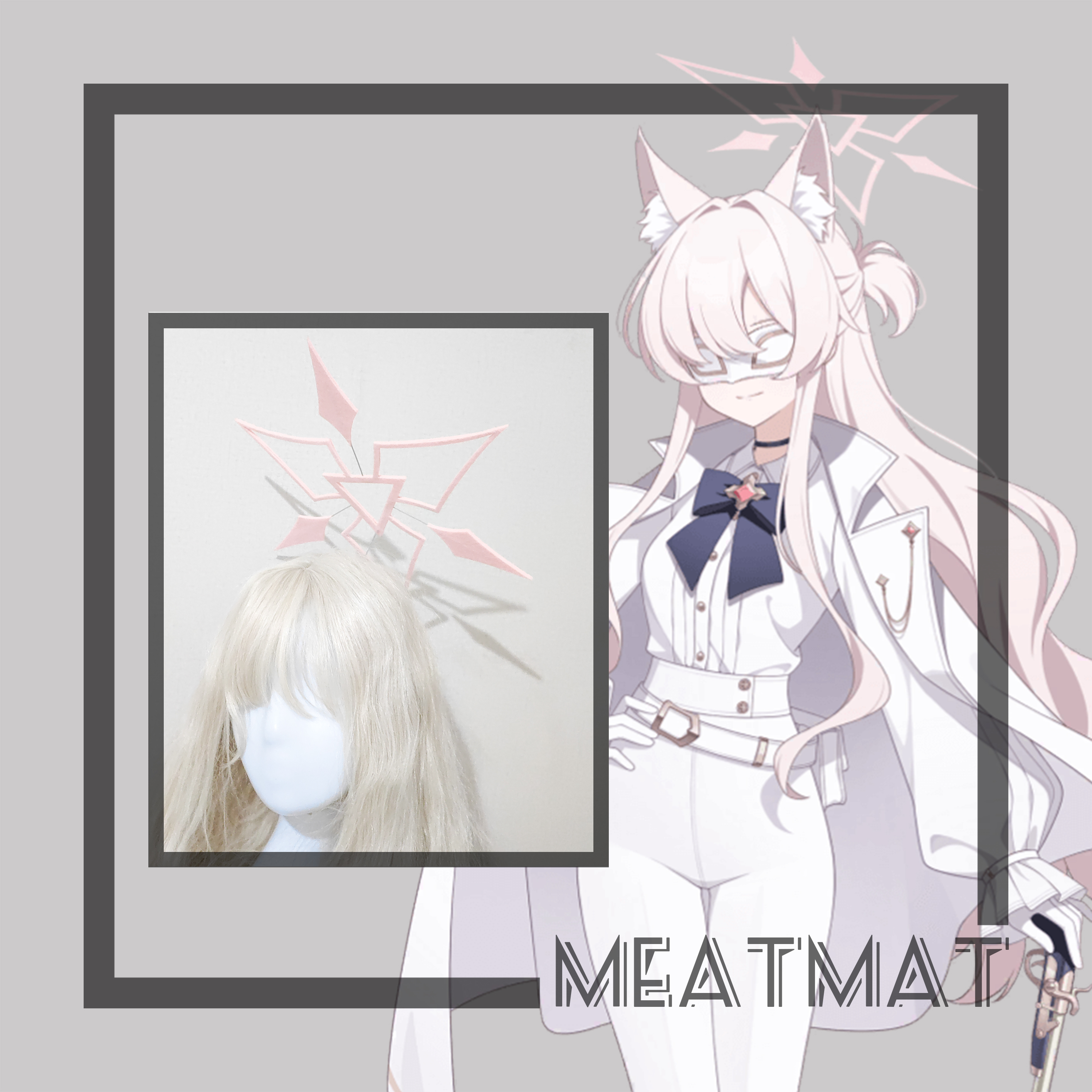 MeatMat碧蓝档案白亚清澄晶光环面具cos头饰道具定制定做-封面