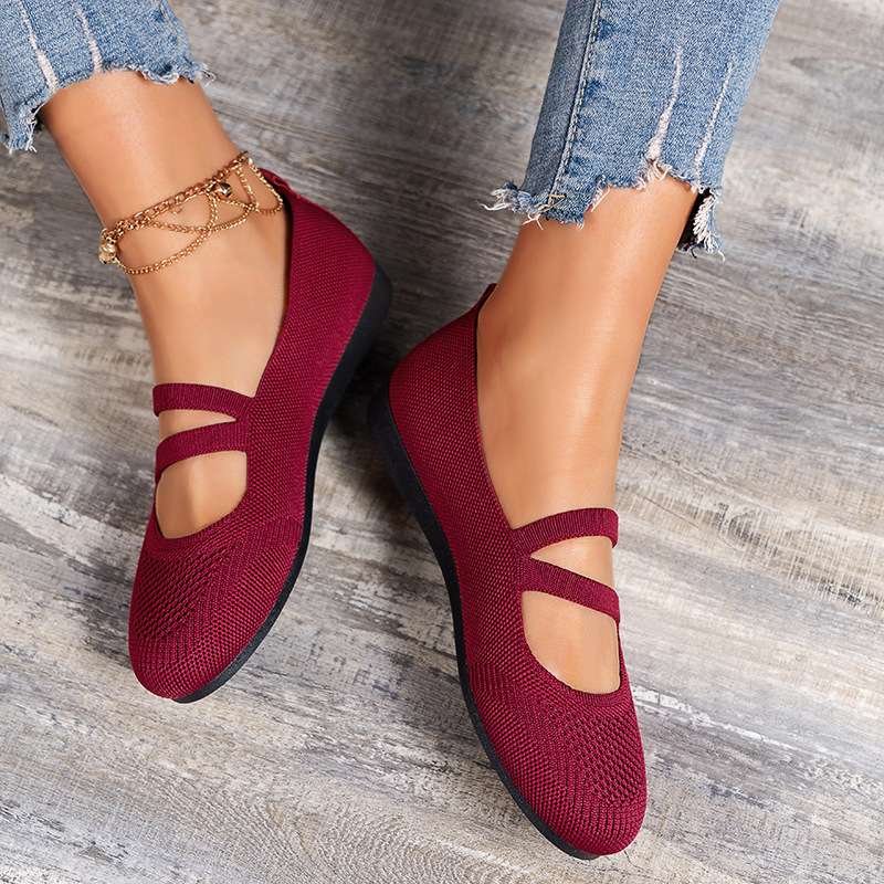 women shoes款欧美外贸大码圆头单鞋女平底豆豆鞋休闲妈妈鞋2024