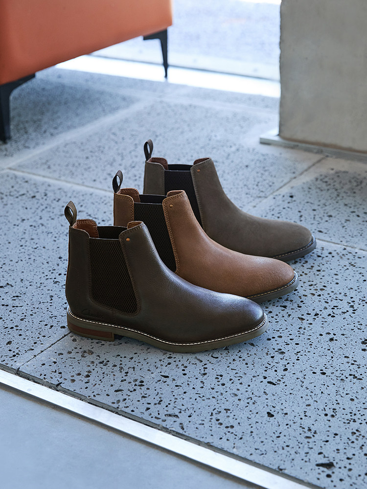 CLARKS JAXEN EASY 신작 남성 가을 겨울 패션 부츠 남성용 영국 첼시 부츠
