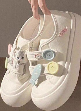 奶fufu原创魔术大头鞋小白鞋2025秋季日系休闲百搭板鞋小白鞋新款