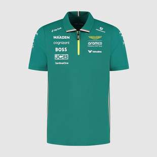 定制 25新款 F1赛车服阿斯顿马丁POLO衫 短袖 翻领队服衣服透气男士