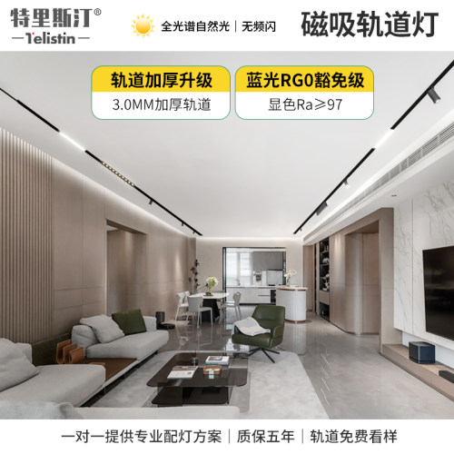 嵌入式磁吸轨道灯无边框无主灯