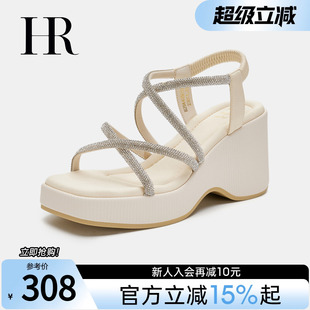 凉鞋 HR赫莲娜女鞋 厚底绝美高跟一字带时装 子2025夏季 配裙子 新款