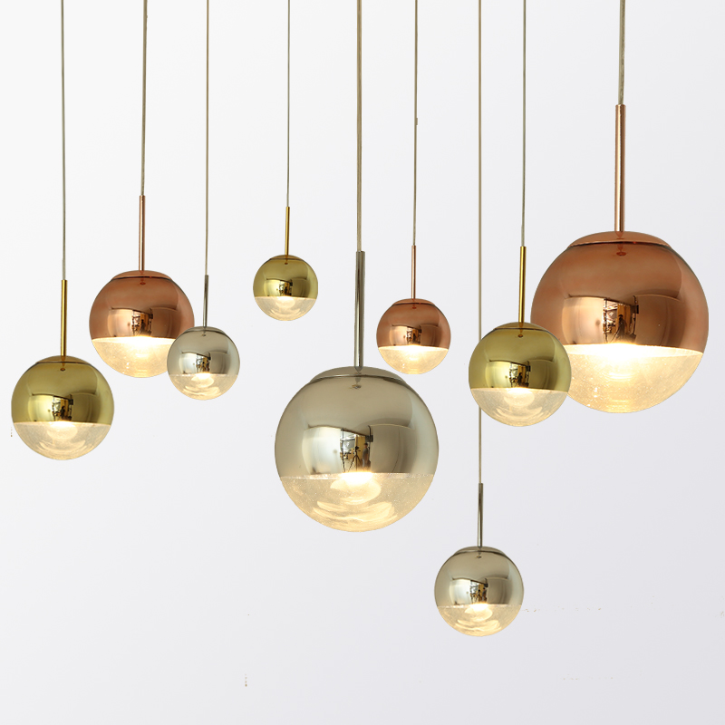 电镀走道餐桌吊灯金色后现代玻璃