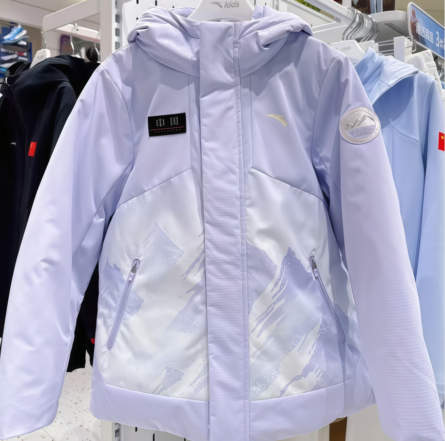 安踏儿童2025冬女大童宽松防风保暖四防热返连帽羽绒服362546802B