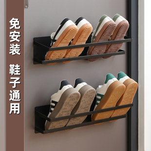 磁吸鞋架入户门后防盗门上拖鞋架挂门收纳壁挂上墙门吸磁铁置物架