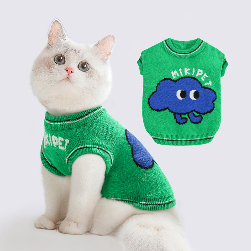 猫咪衣服秋冬款宠物服装背心保暖小幼猫猫的问银渐层布偶德文毛衣
