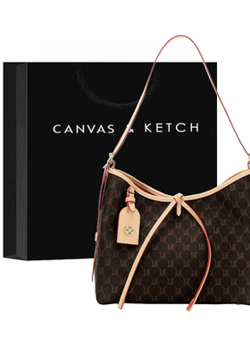 Canvas&Ketch包包女2025新款单肩斜挎包老花腋下大容量托特包秋冬