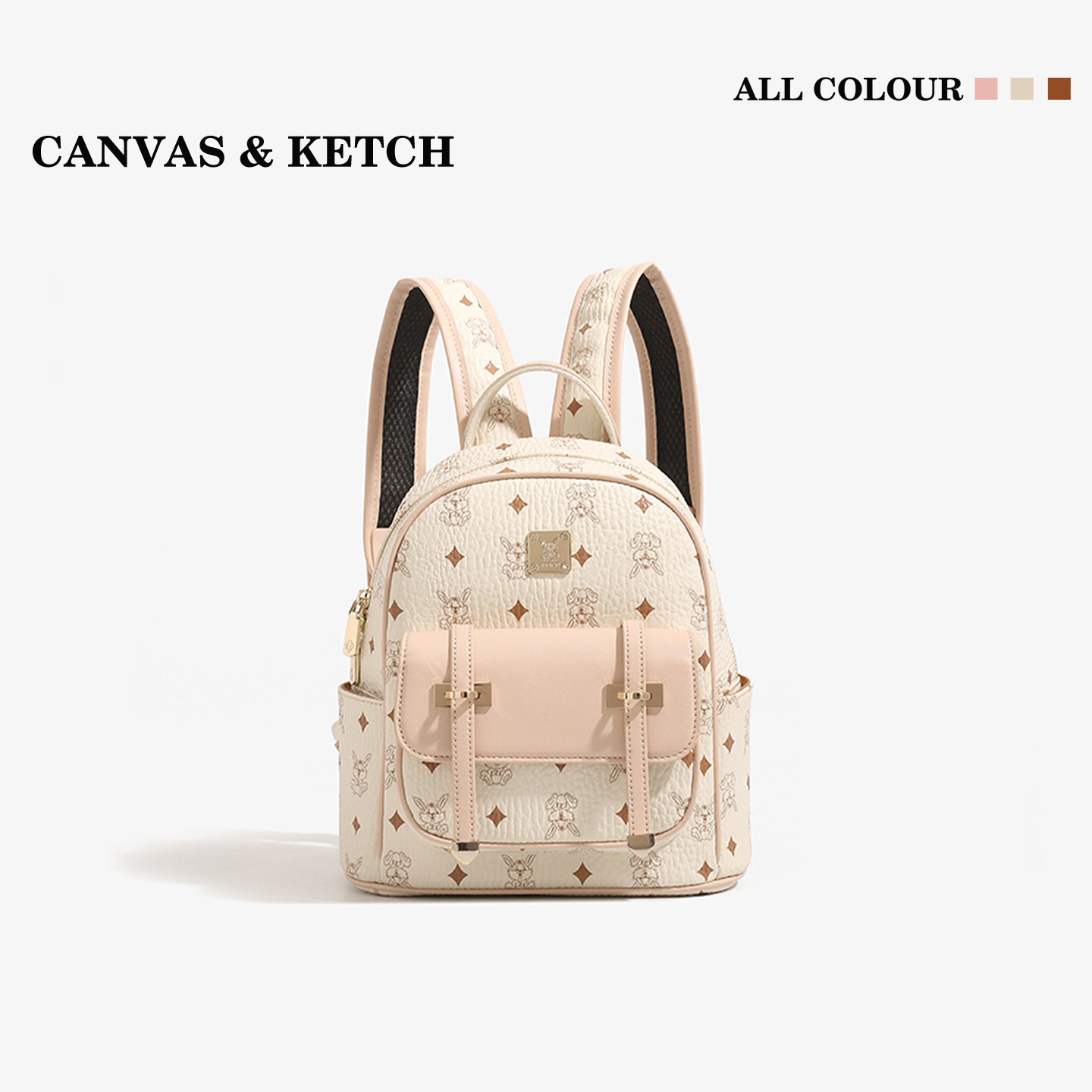 CANVAS&KETCH可爱卡通少女双肩包女式2026新款时尚书包通勤背包女