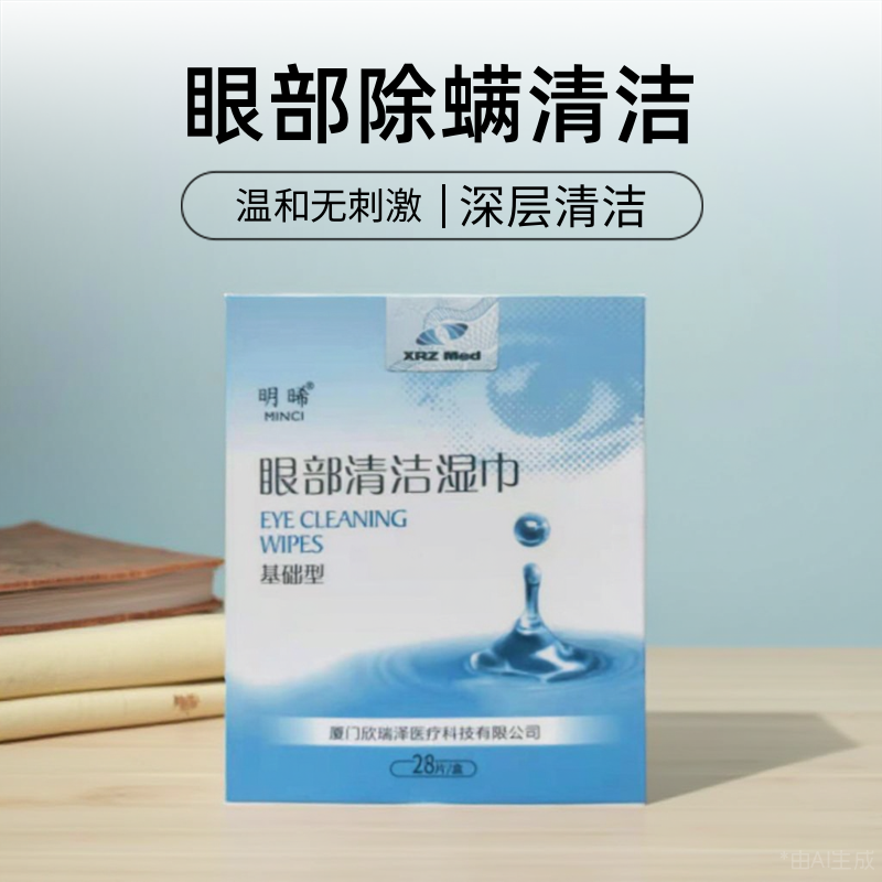 茶树精油眼部清洁湿巾除螨虫眼疲劳缓解四松油醇除螨湿巾眼部专用