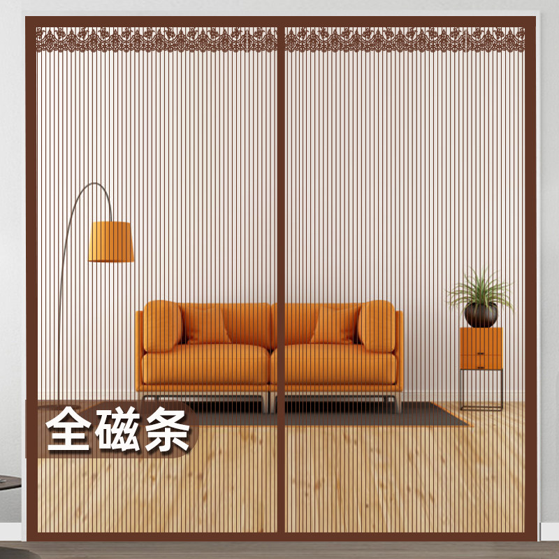 夏季防蚊门帘全磁条办公室门蚊帐纱窗沙门免打孔门脸房室外纱帘子
