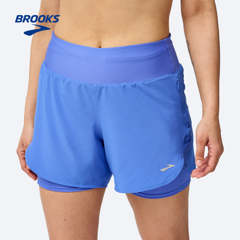BROOKS布鲁克斯跑步短裤官方新品女子五分运动裤防走光透气舒适