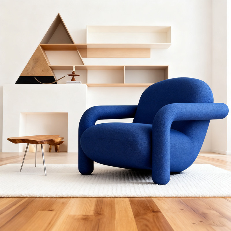 北欧中古设计师休闲沙发多巴胺极简奶油风单椅客厅卧室阳台扶手椅,住宅家具,沙发椅,淘宝优惠券,粉丝福利购,淘宝优惠卷