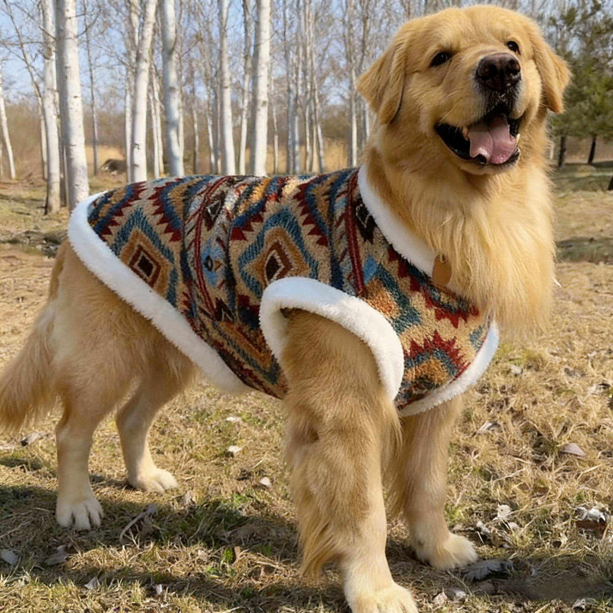 金毛衣服冬装大型犬民族风阿拉斯加边牧拉布拉多大狗狗衣服100斤