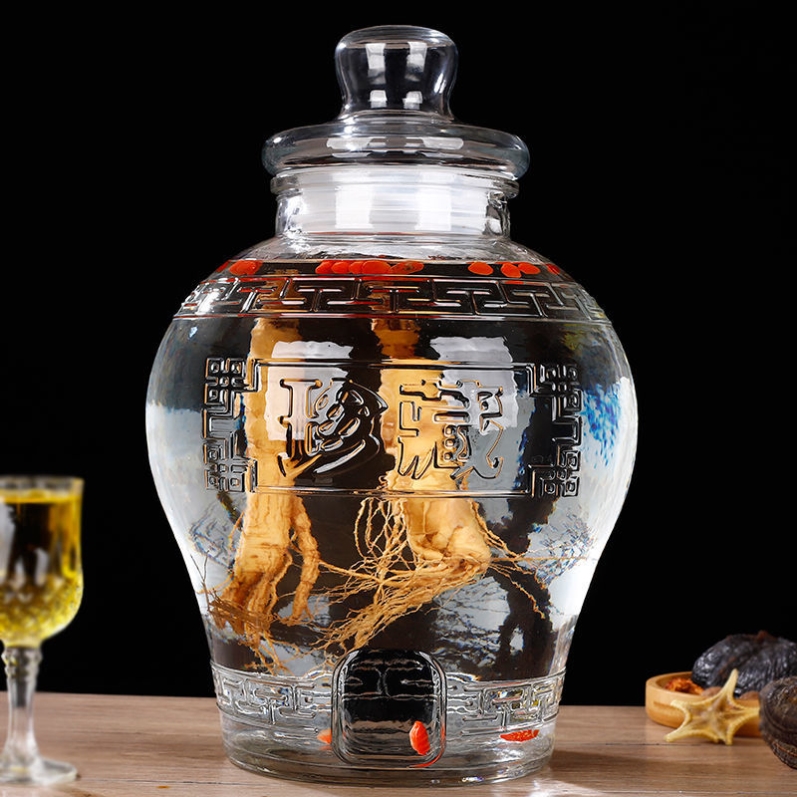 加厚泡酒专用酒瓶空瓶酒坛子5斤10斤密封家用泡酒罐玻璃瓶带龙头